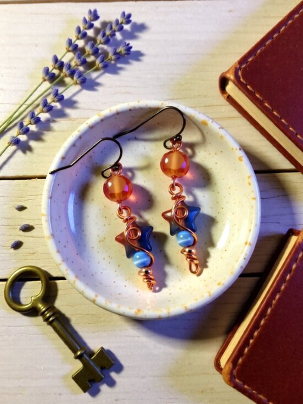 Wire Wrapped Star Earrings! Super Cute & Lightweight! Handmade - Boho - Festival
